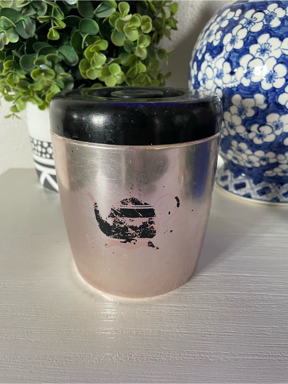 Vintage West Bend Copper Aluminum Tea Canister USA